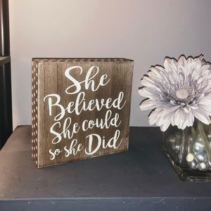 “She Believed She Could So She Did” Art Box